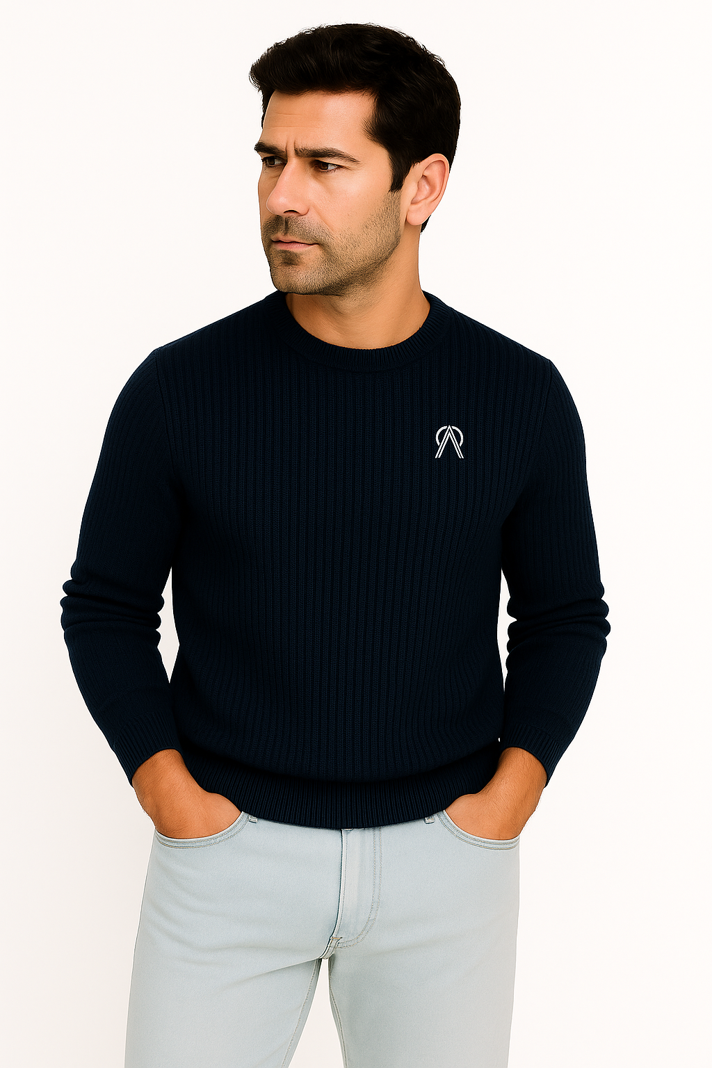 Ribbed crew neck shirt
