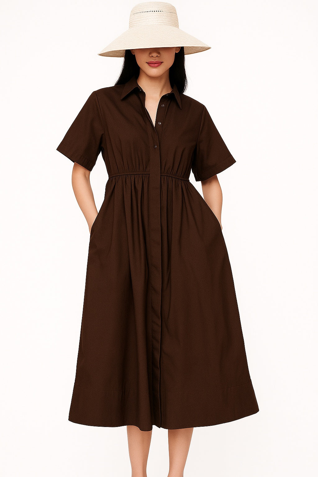 Midi shirt dress